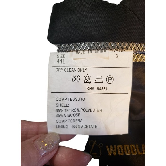 Woodland Mens Slim Fit Jacket Black 44L Single Breasted Double Vented Collared - Picture 16 of 16